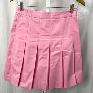 Lilly Pulitzer Pleated Skirt Size 0 Solid Pink Short Mini Cotton Blend